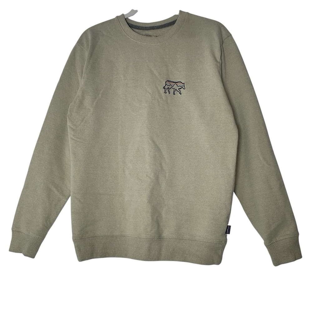 Patagonia Daily Crewneck Sweatshirt Men's Medium Beige Logo Pullover Outdoor‎